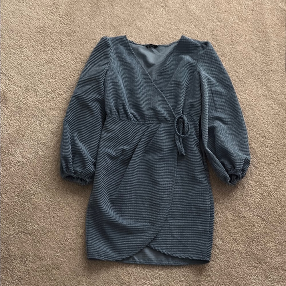 Blue wrap dress